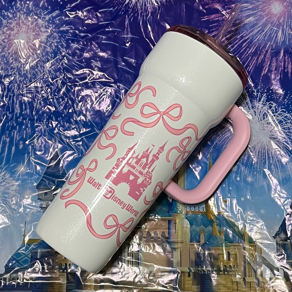 Starbucks x Disney Pink Bow Ribbon Castle Tumbler Walt Disney World NWT